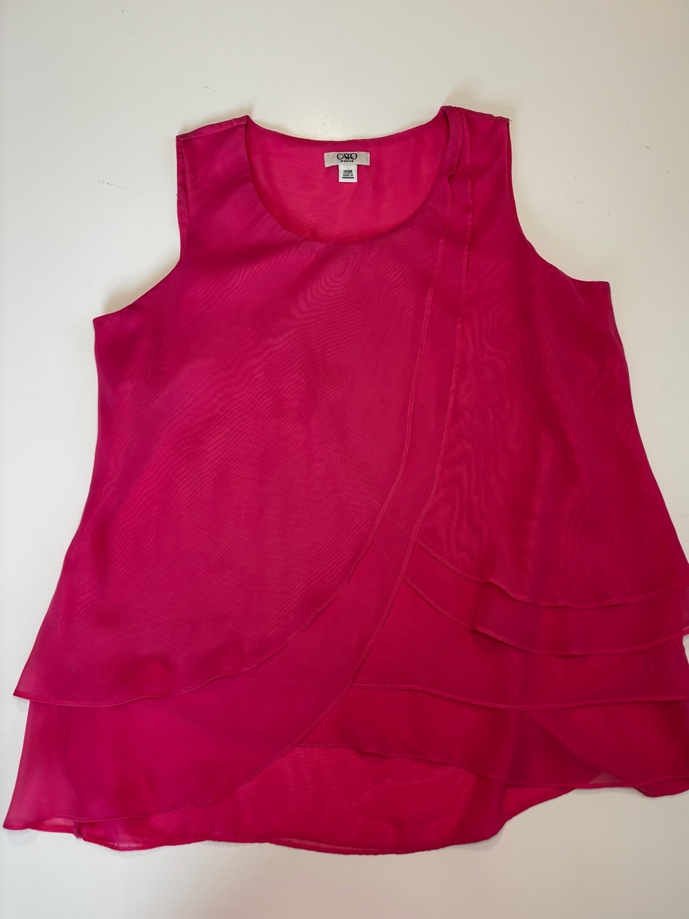 Cato Fuchsia Layered Sleeveless Blouse